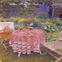 kikkapink background garden table painting gif - GIF animasi gratis