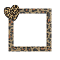 Leopard Print Heart Frame - bezmaksas png
