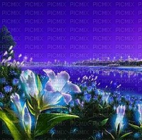 fond paysage fleur - PNG gratuit