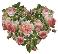 blom hjärta--flower heart - Free PNG