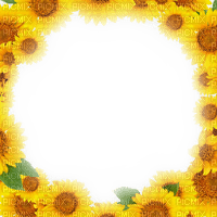 Sunflowers.Frame.Yellow - By KittyKatLuv65 - png grátis