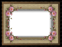 frame-beige-brun-rosa-blomma - безплатен png