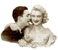 Vintage couple sepia/brown - darmowe png