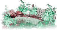 soave deco lake water grass sping green pink - Free PNG