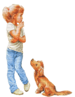 child and dog - darmowe png