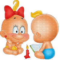 Kaz_Creations Cute Cartoon Babies Couple Friends - png gratis