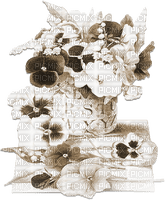 soave deco vintage flowers vase table spring sepia - δωρεάν png