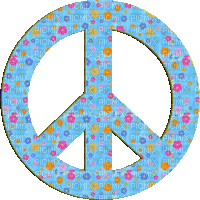 peace sign rainbow strobe - GIF animé gratuit