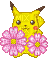 pikachu pink flowers - GIF animé gratuit