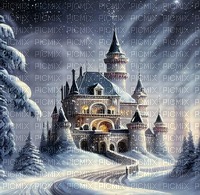 loly33 fond château hiver - png gratis