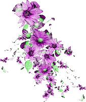 Animated Flowers.Purple.Green - By KittyKatLuv65 - 免费动画 GIF