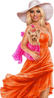 Woman with her dog. Leila - безплатен png