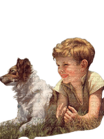 Child and dog - PNG gratuit