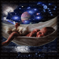 dziecko,księżyc,gwiazdy - Δωρεάν κινούμενο GIF