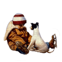 niño i perro invierno dubravka4 - nemokama png