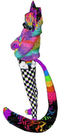 Rainbow and checkers catboy - 免费PNG
