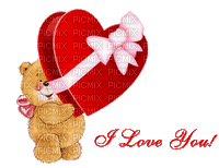 valentine valentin teddy bear text gif - GIF animate gratis