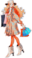 soave woman fashion shopping blue orange - δωρεάν png