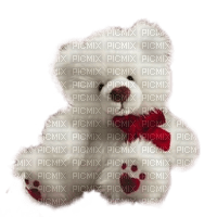 weißer Teddybär, Schleife, rot - 免费PNG