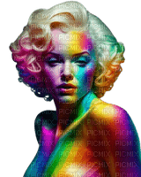 neon marilyn rainbow - zdarma png