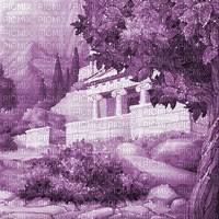 Y.A.M._Cartoons Landscape background purple - Ilmainen animoitu GIF