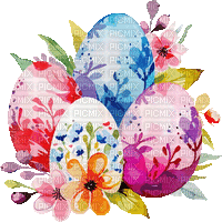 ♡§m3§♡ easter eggs colored flower animated - GIF animé gratuit