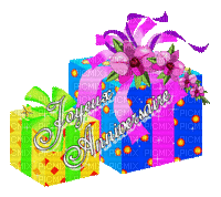 image encre animé effet scintillant ornement joyeux anniversaire briller coin cadeaux deco  edited by me - Free animated GIF