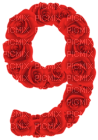 Kaz_Creations Numbers Red Roses 9 - ingyenes png