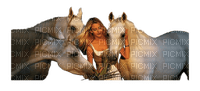 femme chevaux - PNG gratuit