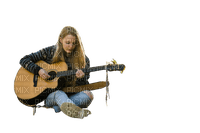 Frau mit Gitarre - png gratis