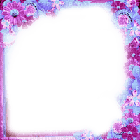 Frame.Flowers.Purple.Blue - By KittyKatLuv65 - δωρεάν png