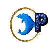 Lettre P Dolphin - GIF animate gratis