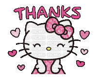 Hello kitty thank cute mignon kawaii merci gif - GIF animado grátis