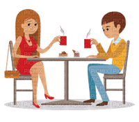 a couple drinks coffee - PNG gratuit
