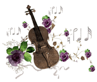 Kaz_Creations Deco Violin Flowers - PNG gratuit