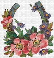 Blumen, Hufeisen, Vintage - бесплатно png