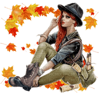 Woman. Fall. Autumn. Leila - gratis png