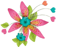colored fleur - PNG gratuit