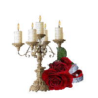 Gothic.Red.Roses.Candle.Bougie.Victoriabea - Bezmaksas animēts GIF
