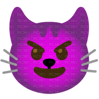 Emoji Kitchen purple demon cat - bezmaksas png