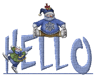 text winter hello blue snowman gif - Zdarma animovaný GIF