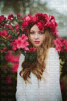 Woman in flowers - zadarmo png