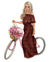 ani-kvinna-cykel - Безплатен анимиран GIF