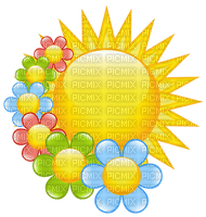 Kaz_Creations Spring Deco Flowers Sun - PNG gratuit