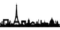 eiffel tower paris city  paysage    tube deco  silhouette black - PNG gratuit