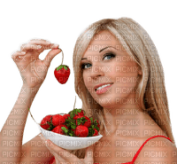 woman with strawberry  by nataliplus - PNG gratuit