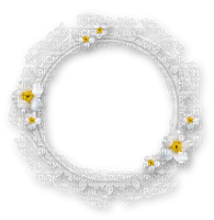 White yellow flowers circle [Basilslament] - безплатен png