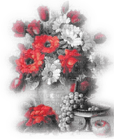 soave deco flowers  vintage  vase black white red - ücretsiz png