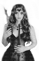 Y.A.M._Gothic Fantasy woman girl music black-white - δωρεάν png