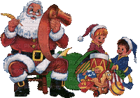 Santa, Elf's and list - Animovaný GIF zadarmo